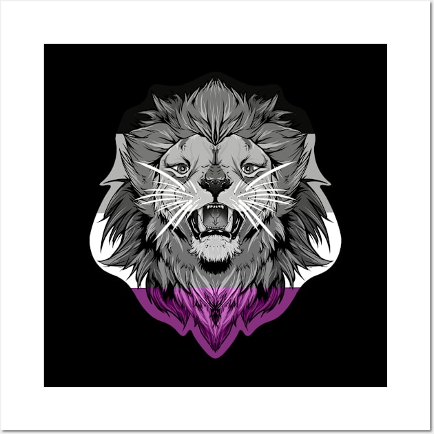 illustrated LION PRIDE series (asexual pride flag) Wall Art by illustratelaw